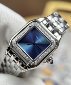 Alternative view of Cartier Panthere Small Model Rep 11 Women’s Blue Face CZ Stone Bezel 23x30mm