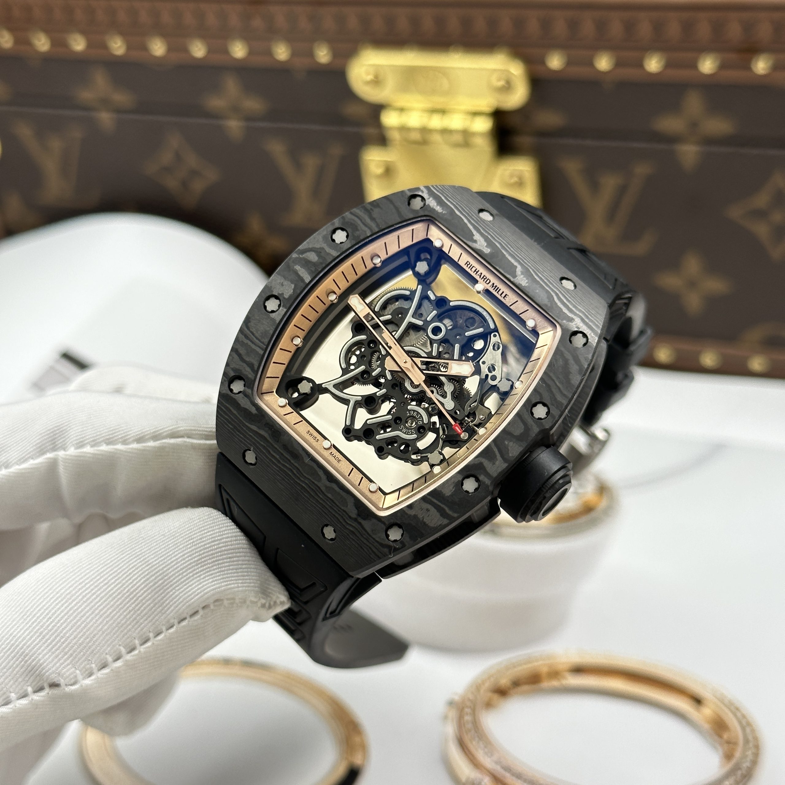 Richard Mille Replica Luxury RM055-CA-RG Black Rubber Strap Factory ZF 49.9×42.7mm - Image 8