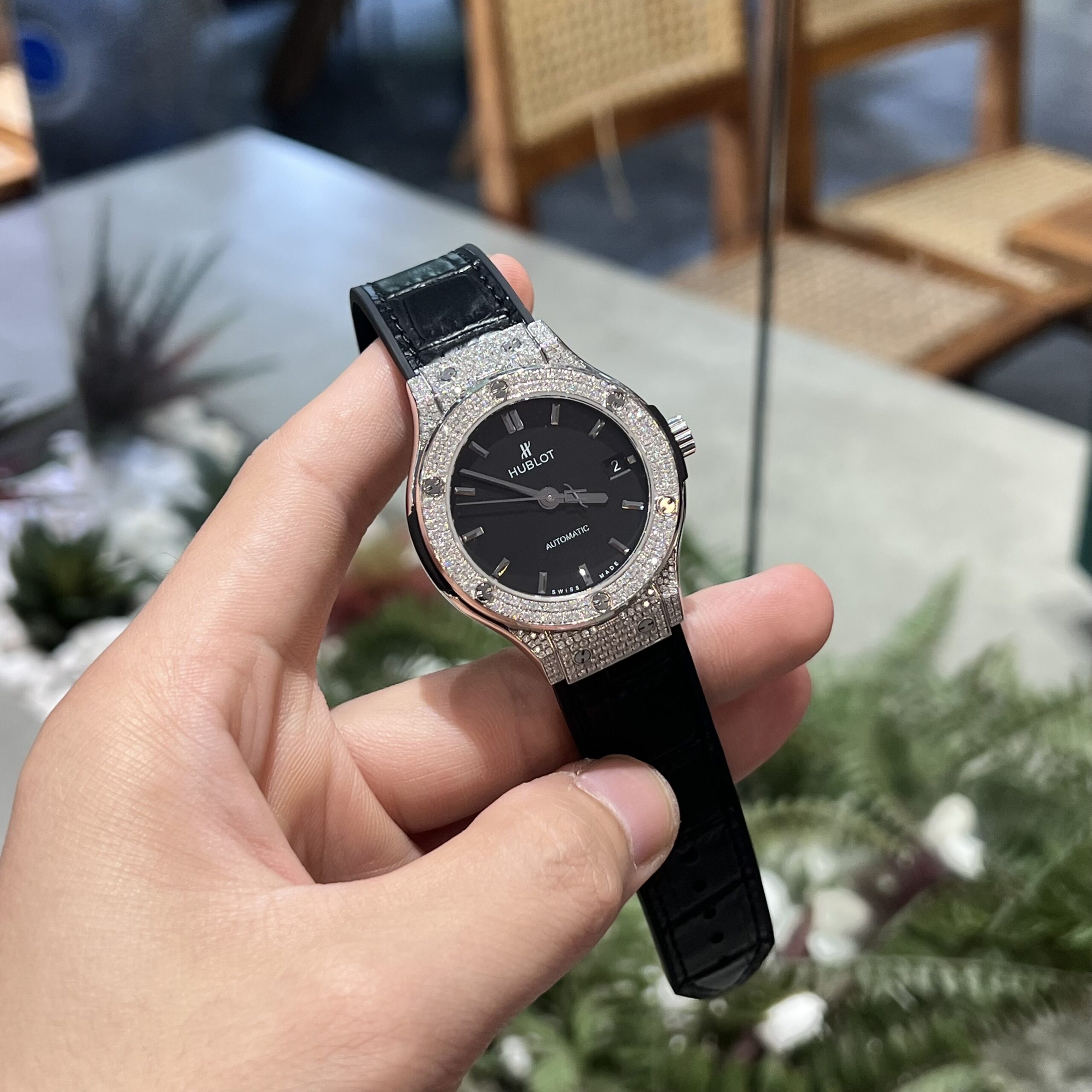 Hublot Classic Fusion Titanium Custom Diamonds Moissanite Black 38mm - Image 2