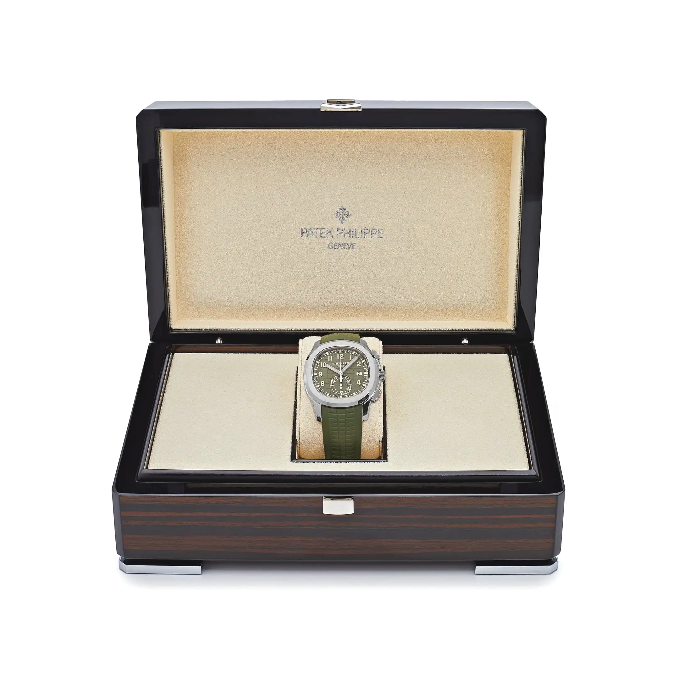 Patek Philippe Aquanaut 5968G-010 Chronograph White Gold Khaki Green Dial - Image 7