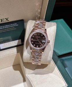 Rolex DateJust 18K Rose Gold Wrapped Custom Diamonds Moissanite 31mm
