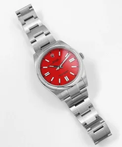 Alternative view of Rolex Oyster Perpetual 41 124300 Stainless Steel Red Dial