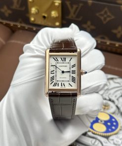 Cartier Tank Louis with white face rose gold plated automatic mechanical movement high-end fake 27.8×38.1mm