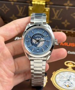 Omega Seamaster Rep11 Aqua Terra Worldtimer Dial Blue Metal Strap 43mm