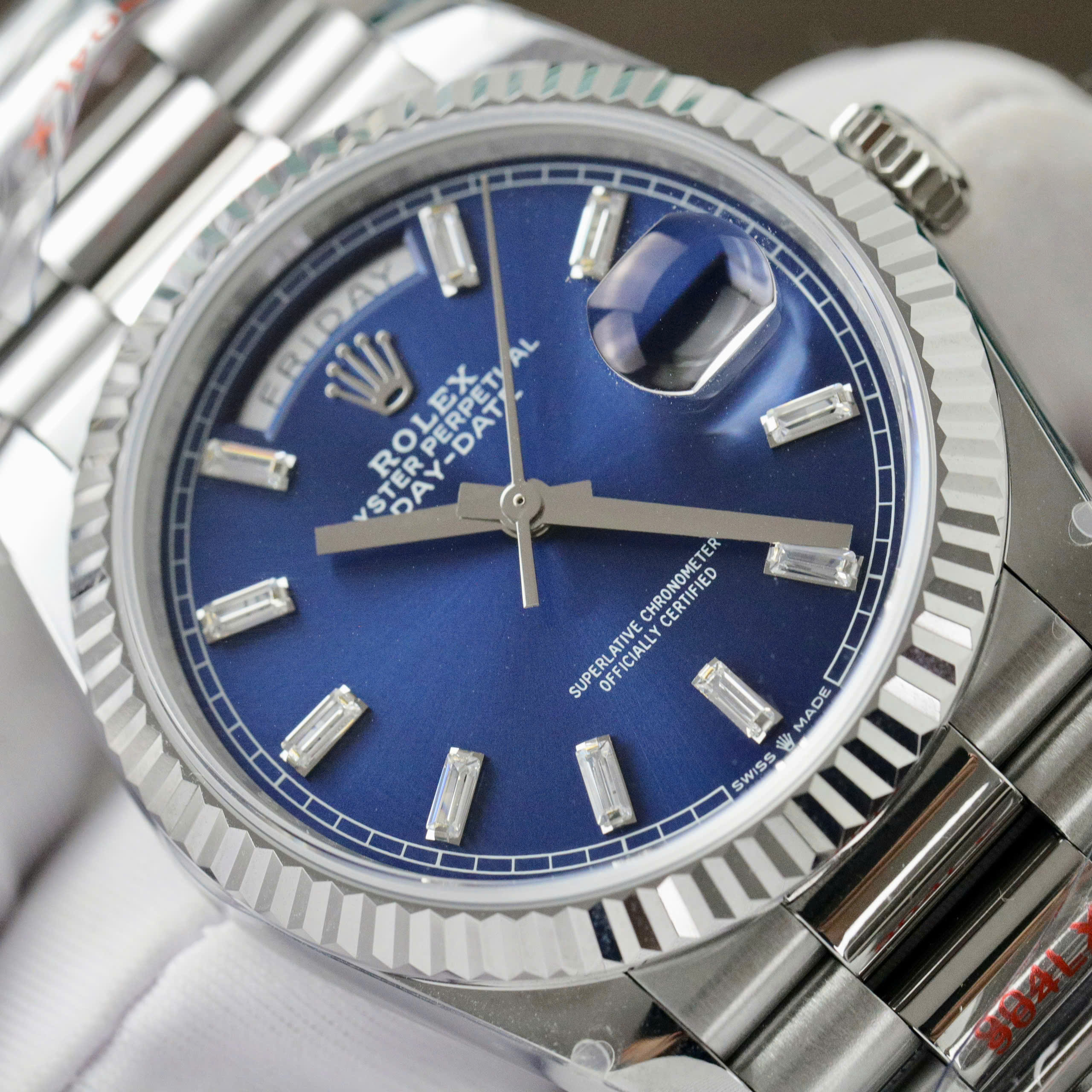 Rolex Day-Date 128236 Blue Dial Stone Markers Weight 159gr QF Factory 36mm - Image 3