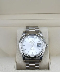 Alternative view of Rolex Day-Date 36 218239 White Gold Silver Dial