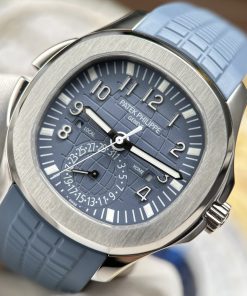 Alternative view of Patek Philippe Aquanaut 5164G Replica 11 Blue Gray Dial Rubber Strap PPF Factory 40.8mm