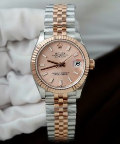 Rolex DateJust Replica Watch Pink Dial Luminous Markers Factory THB 31mm