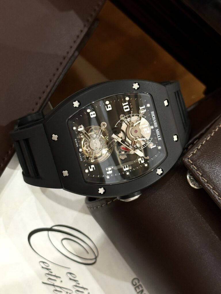 Replica Richard Mille Watch RM001 Tourbillon Black Ceramic 42mm - Image 5