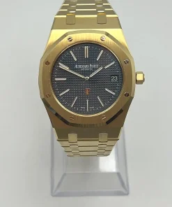 Alternative view of Audemars Piguet Royal Oak 15202BA.OO.1240BA.01 ‘Jumbo’ Extra Thin Yellow Gold Blue Dial