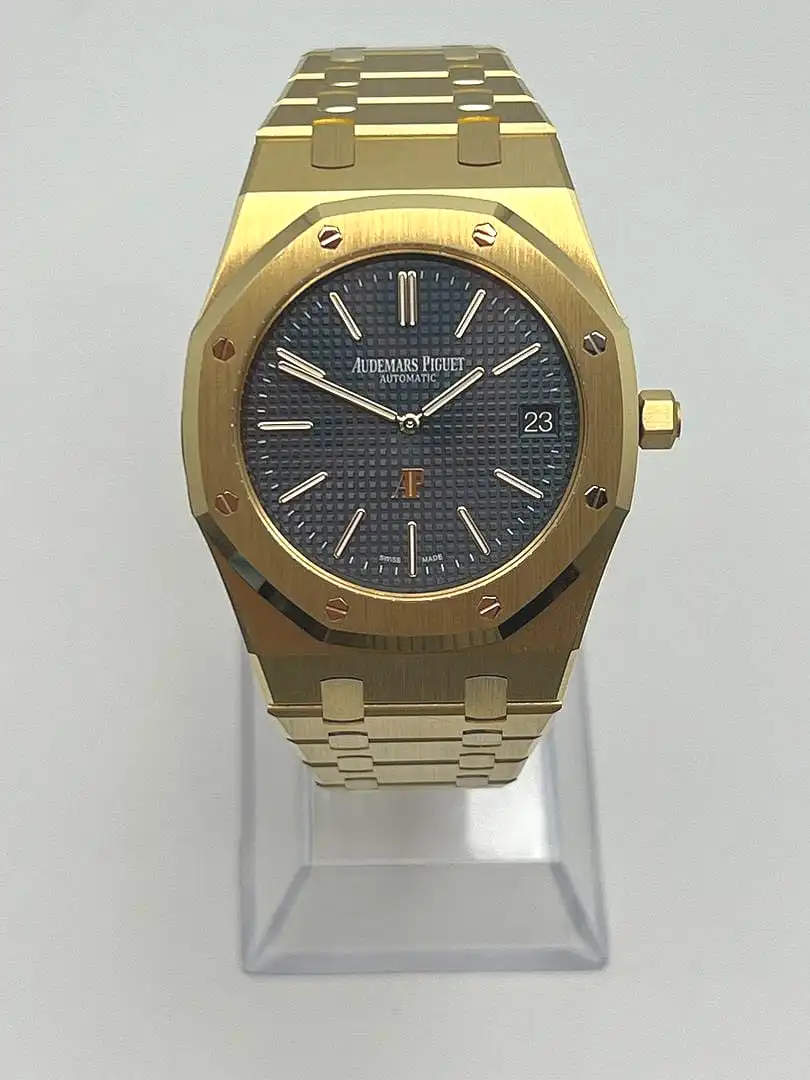 Audemars Piguet Royal Oak 15202BA.OO.1240BA.01 ‘Jumbo’ Extra Thin Yellow Gold Blue Dial - Image 2