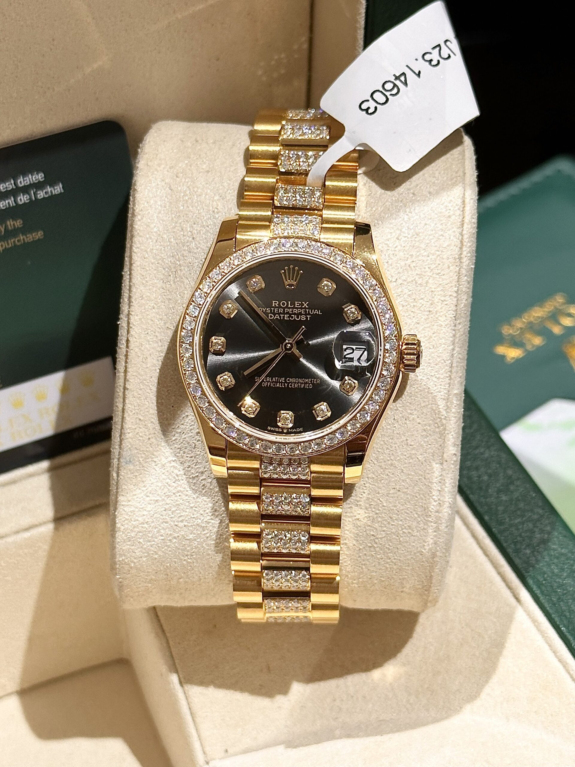 Rolex DateJust 18K Gold Wrapped Custom Diamonds Moissanite 31mm - Image 4