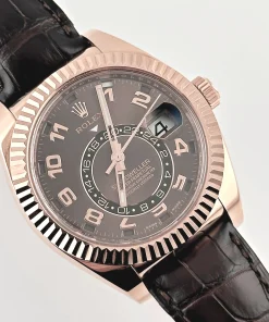 Alternative view of Rolex Sky-Dweller 326135 Rose Gold Chocolate Dial 42mm