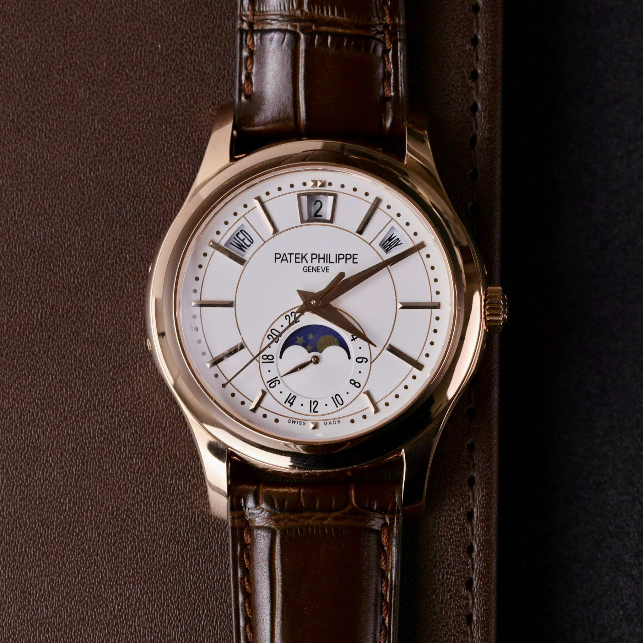 Patek Philippe Complications 5205R Rose Gold White Dial Factory GR 40mm