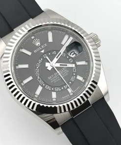 Alternative view of Rolex Sky-Dweller 336239 White Gold Black Dial Oysterflex 42mm