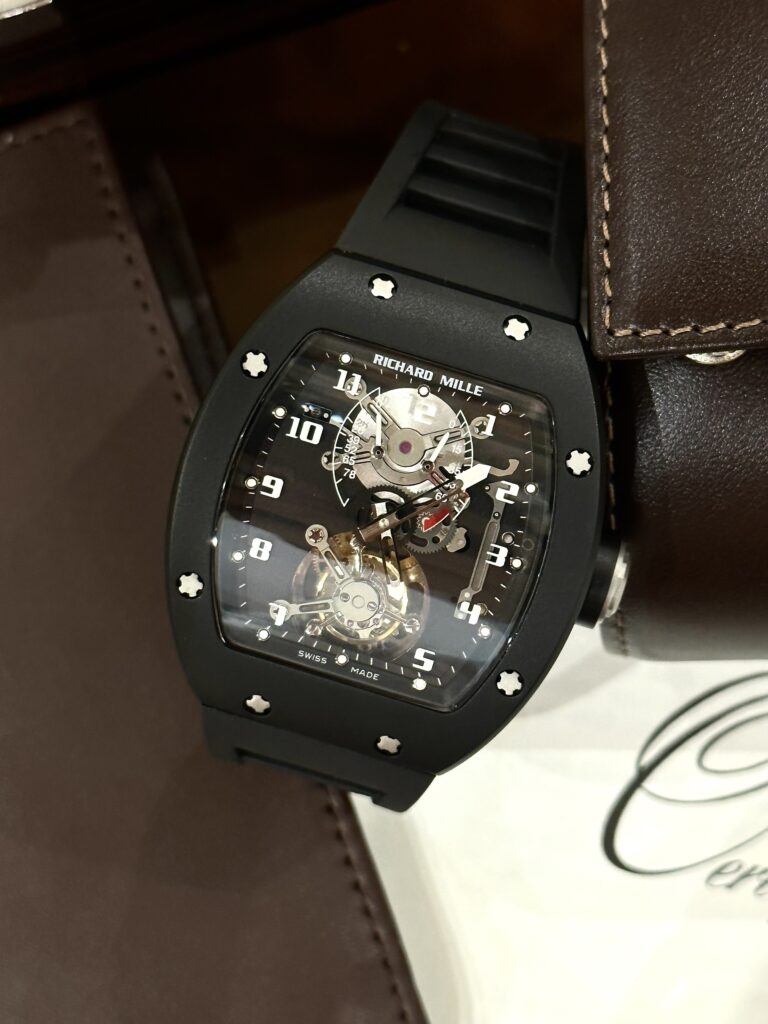 Replica Richard Mille Watch RM001 Tourbillon Black Ceramic 42mm - Image 4