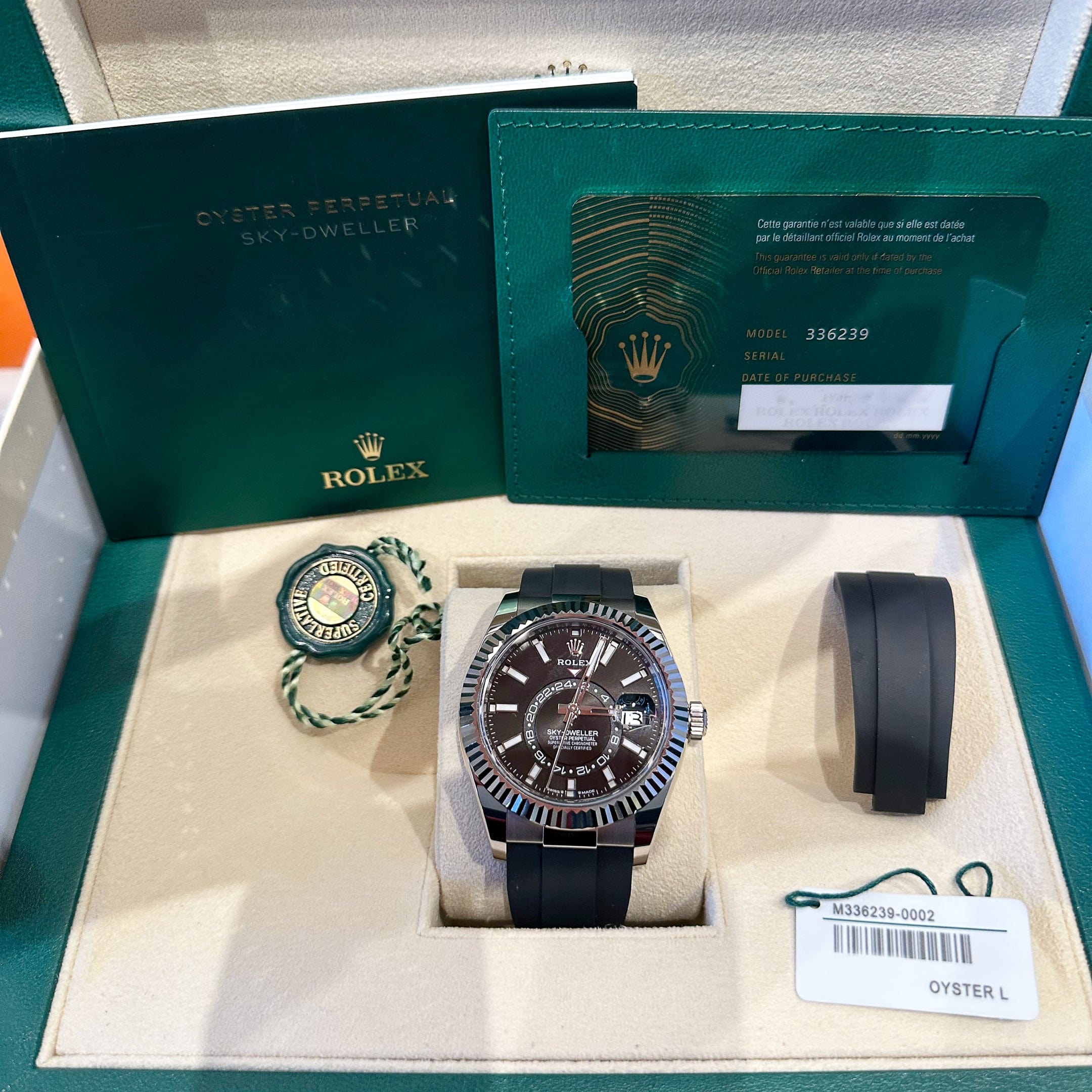 Rolex Sky-Dweller 336239 White Gold Black Dial Oysterflex 42mm - Image 11