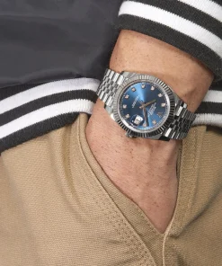 Alternative view of Rolex Datejust 41 126334 Stainless Steel Blue Diamond Dial Jubilee
