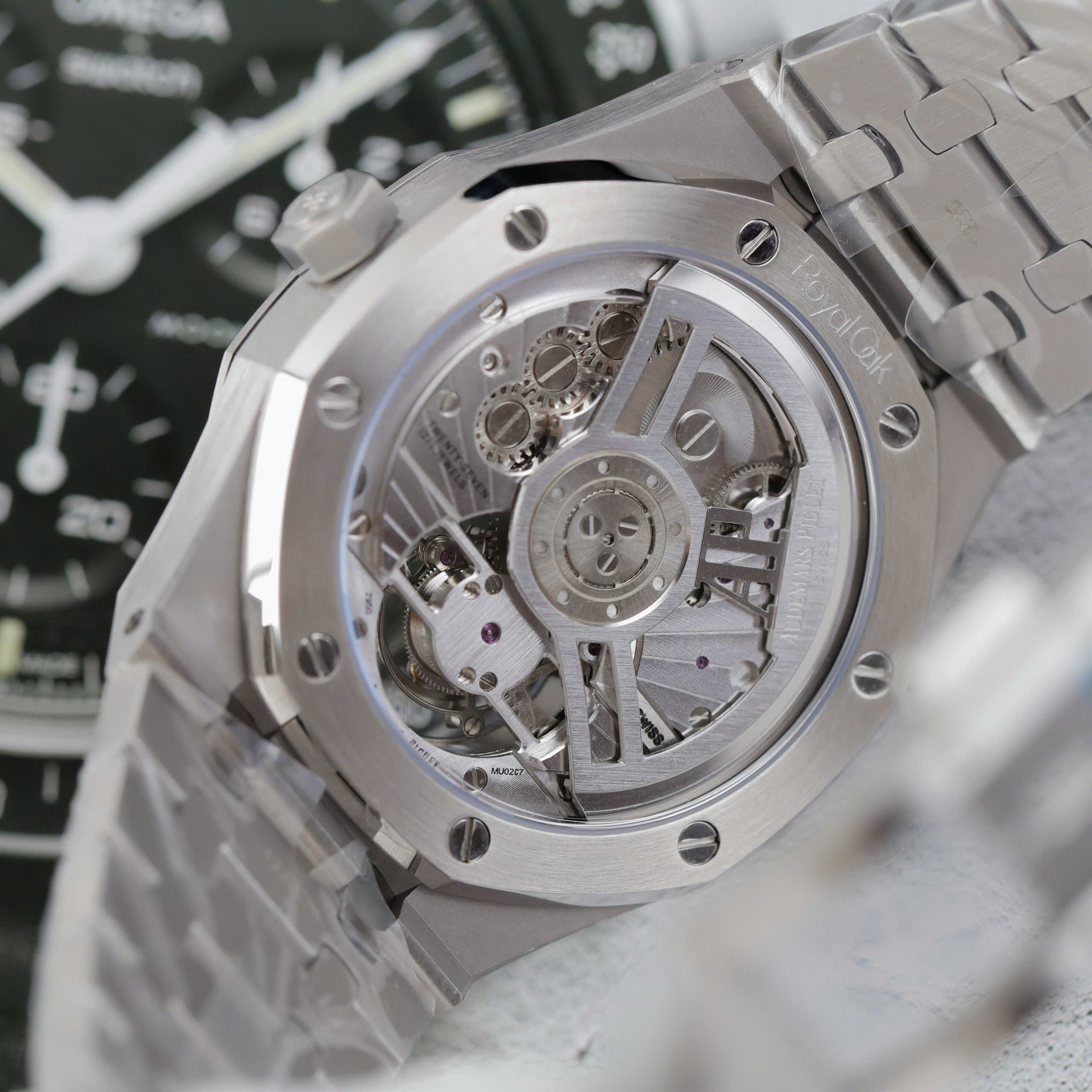 Audemars Piguet Rep11 Watch Royal Oak Self Winding Flying Tourbillon 26730TI Blue Dial 41mm - Image 9