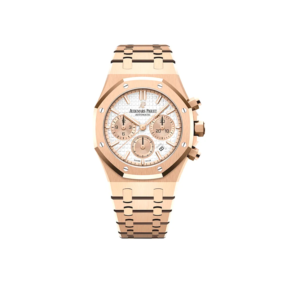 Audemars Piguet Royal Oak 26315OR.OO.1256OR.01 Chronograph Rose Gold Silver Dial