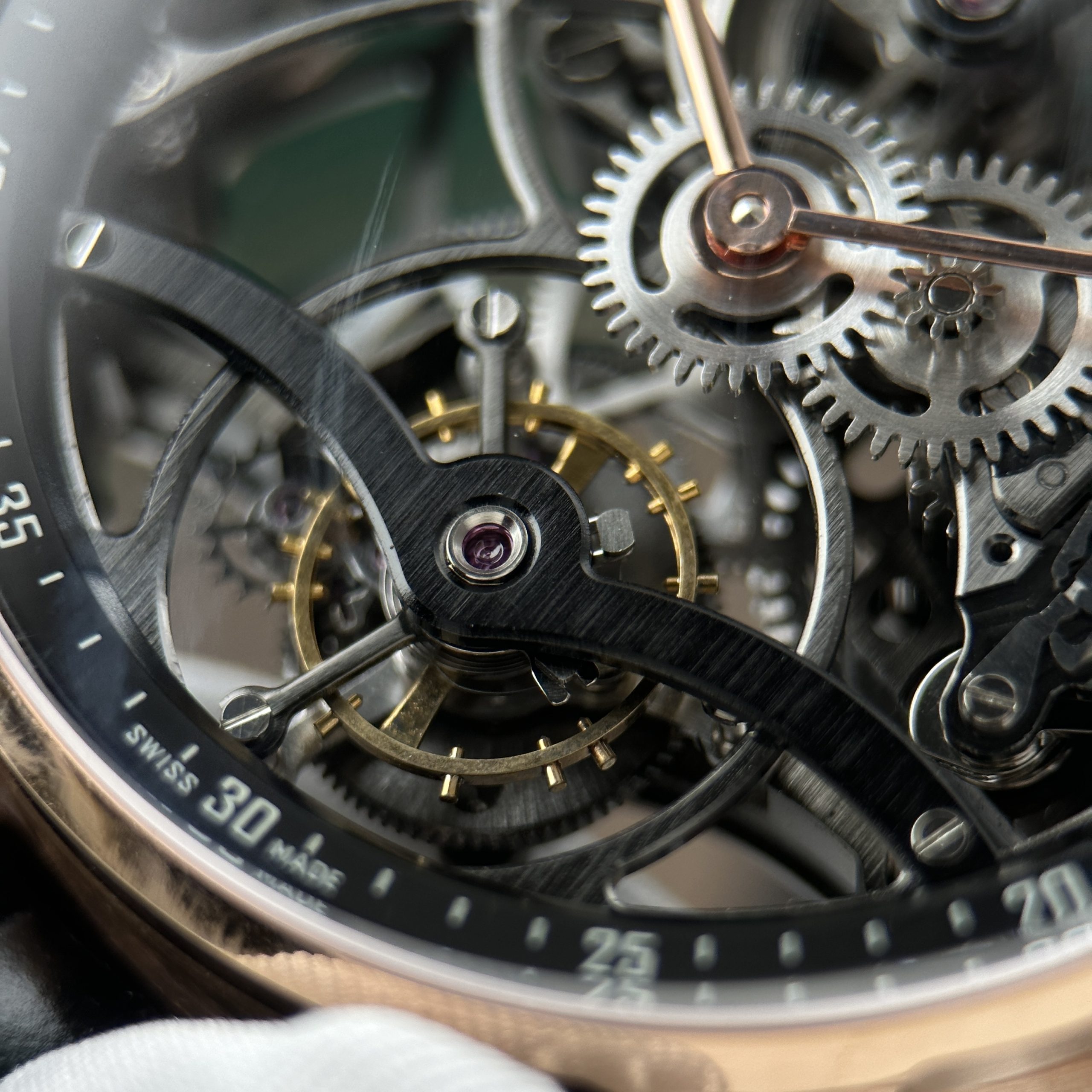 Audemars Piguet 26600 Replica Luxury Tourbillon Openwork Rose Gold Plated Leather Strap 41mm - Image 10
