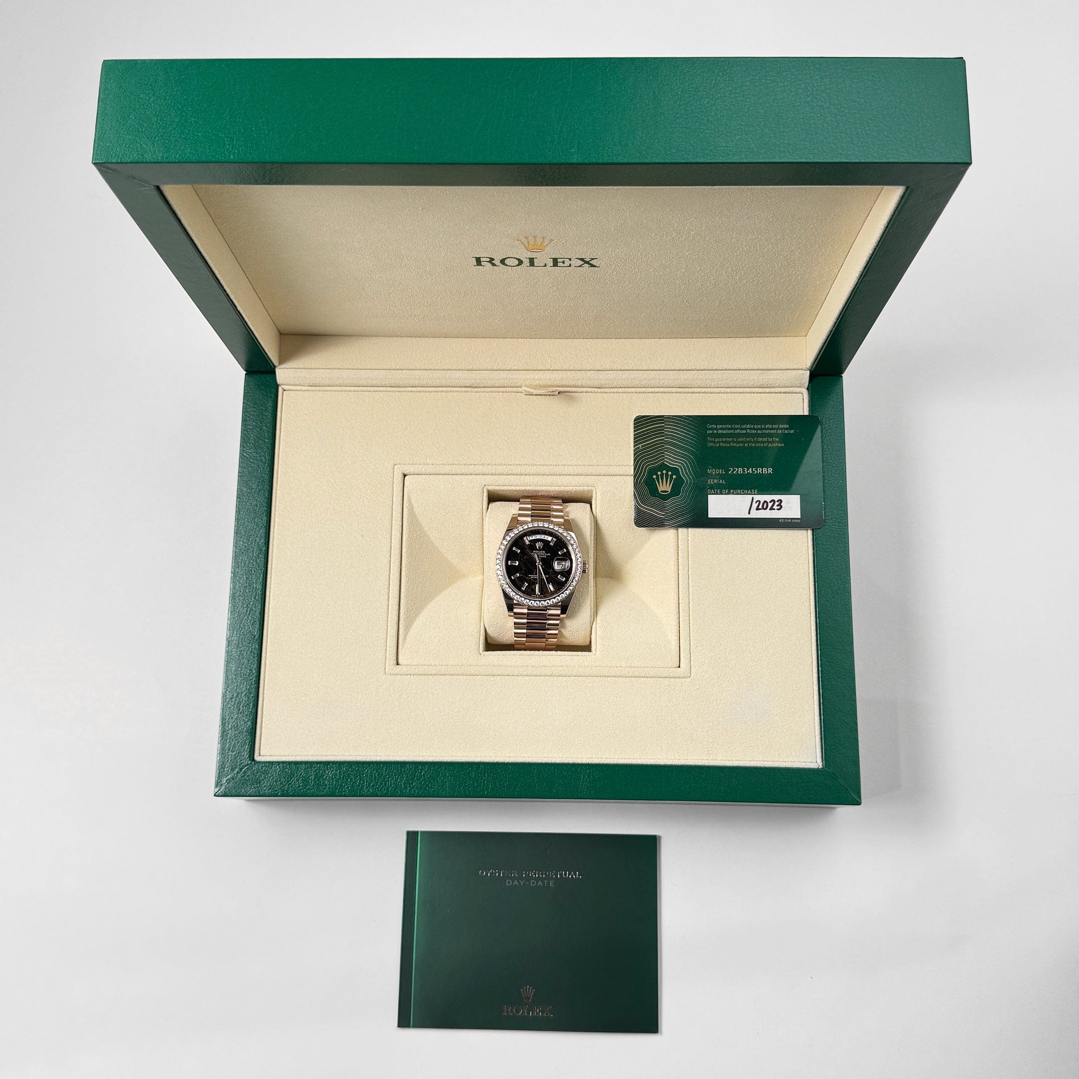 Rolex Day-Date 40 228345RBR Rose Gold Eisenkiesel Dial Diamond Bezel - Image 4