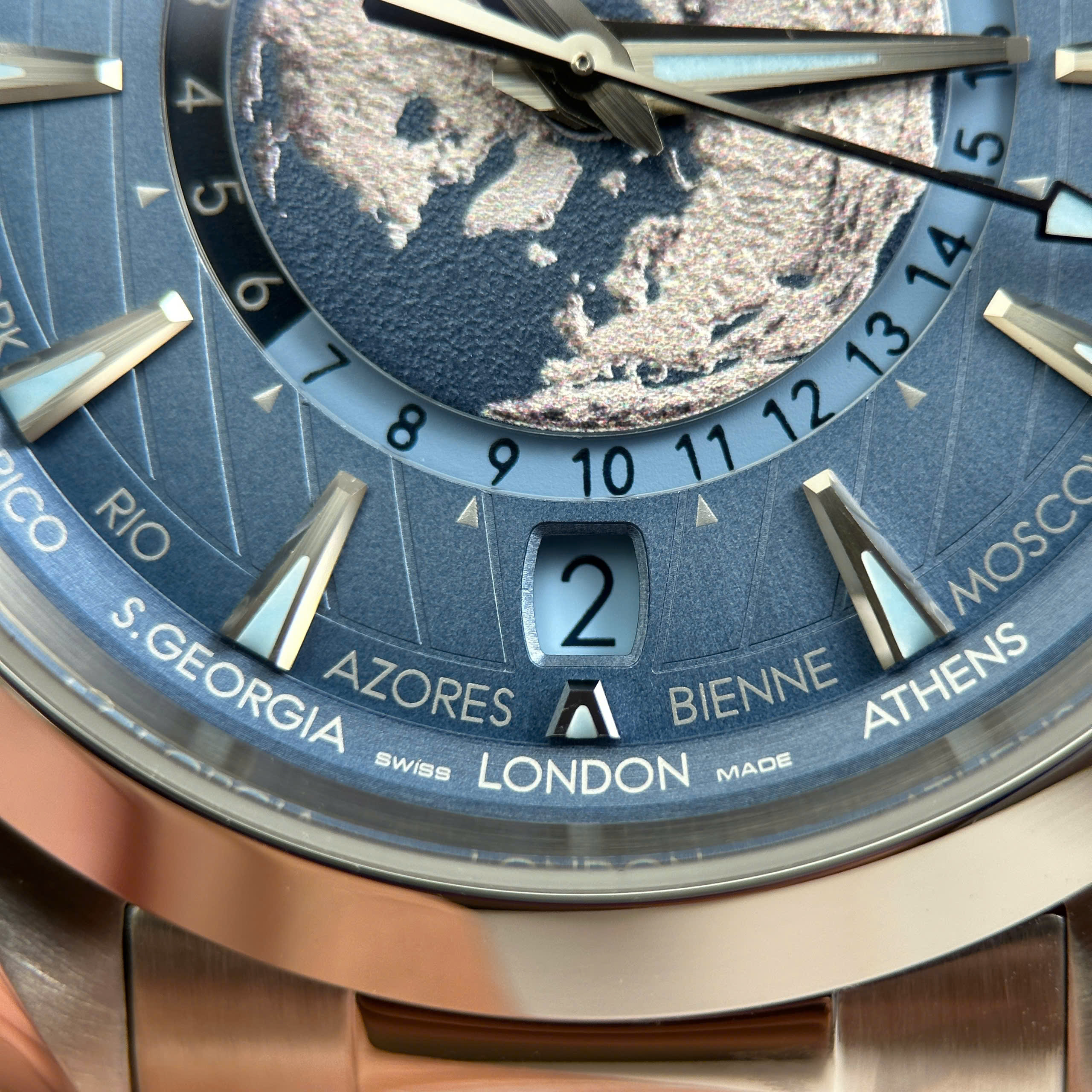 Omega Seamaster Rep11 Aqua Terra Worldtimer Dial Blue Metal Strap 43mm - Image 7