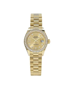 Rolex Datejust 28 279138RBR ‘Ladies’ Yellow Gold Champagne Diamond Dial President