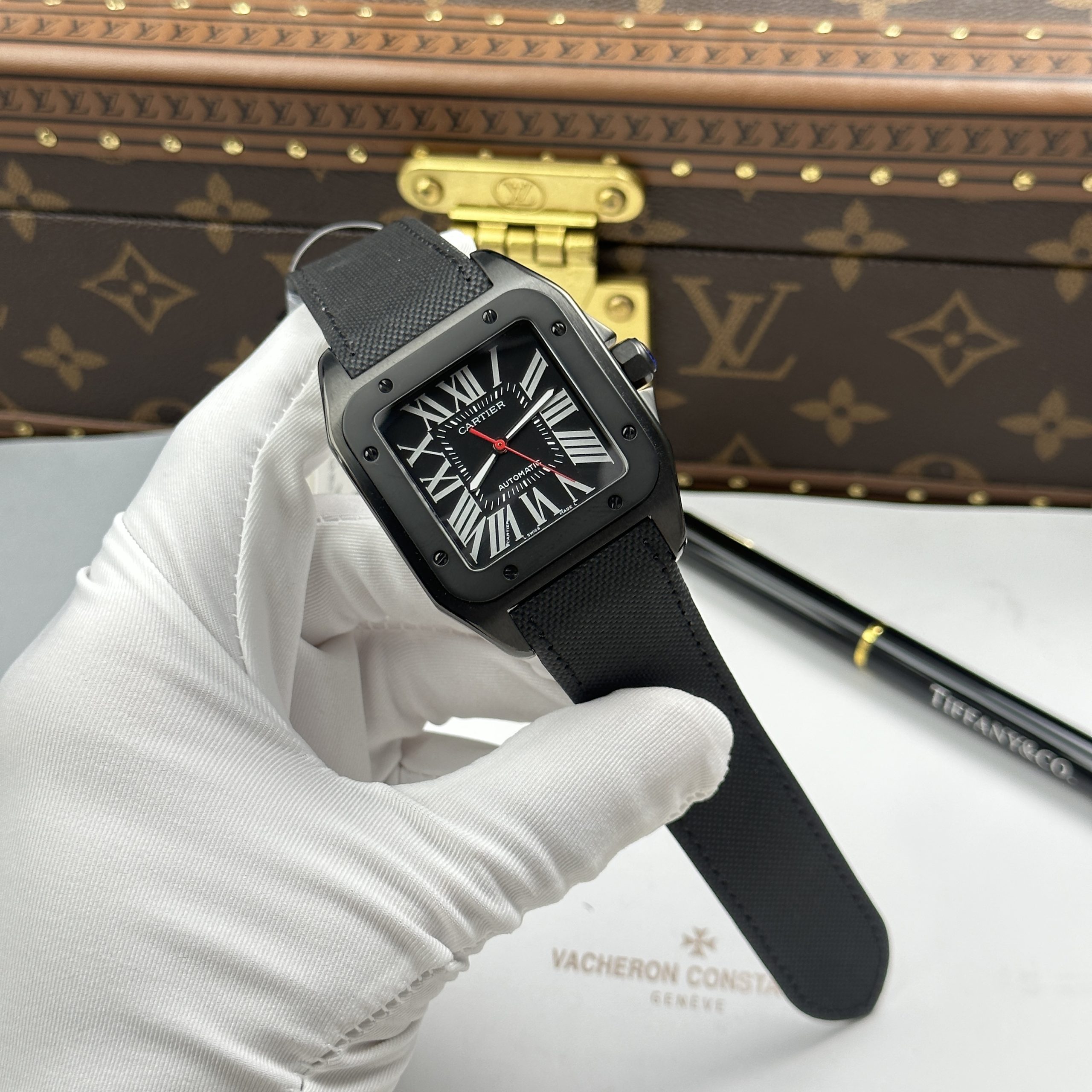 Cartier Santos 100 XL Replica Luxury Watch AlLC Plated Case Black Dial 41x51mm - Image 6