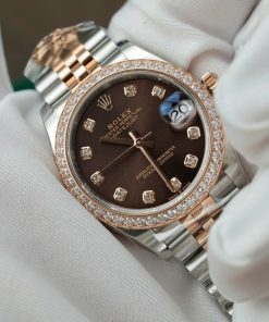 Alternative view of Rolex DateJust Replica 11 Demi Chocolate Dial Stone setting THB Factory 31mm