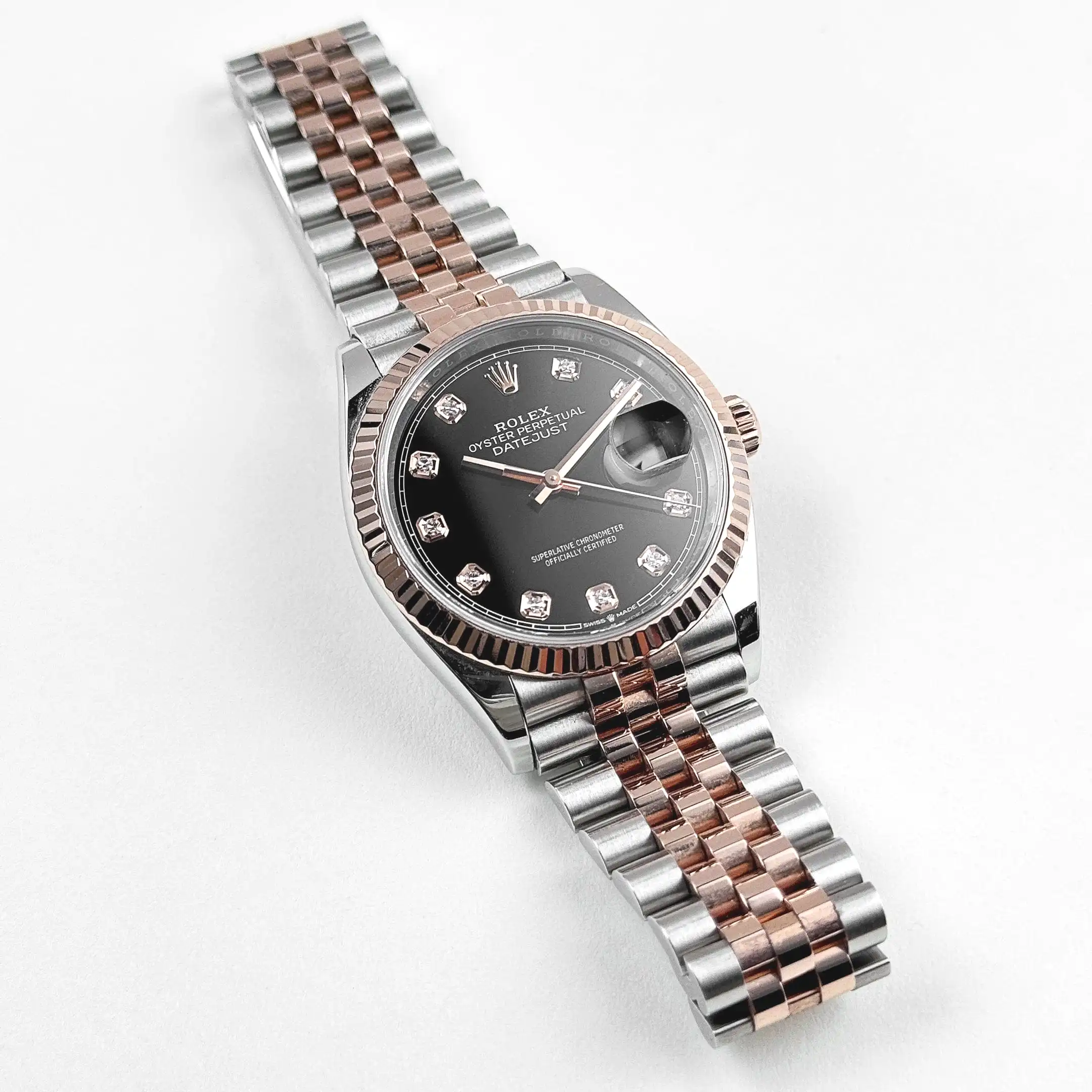 Rolex Datejust 36 126231 Rose Gold Stainless Steel Black Diamond Dial - Image 4