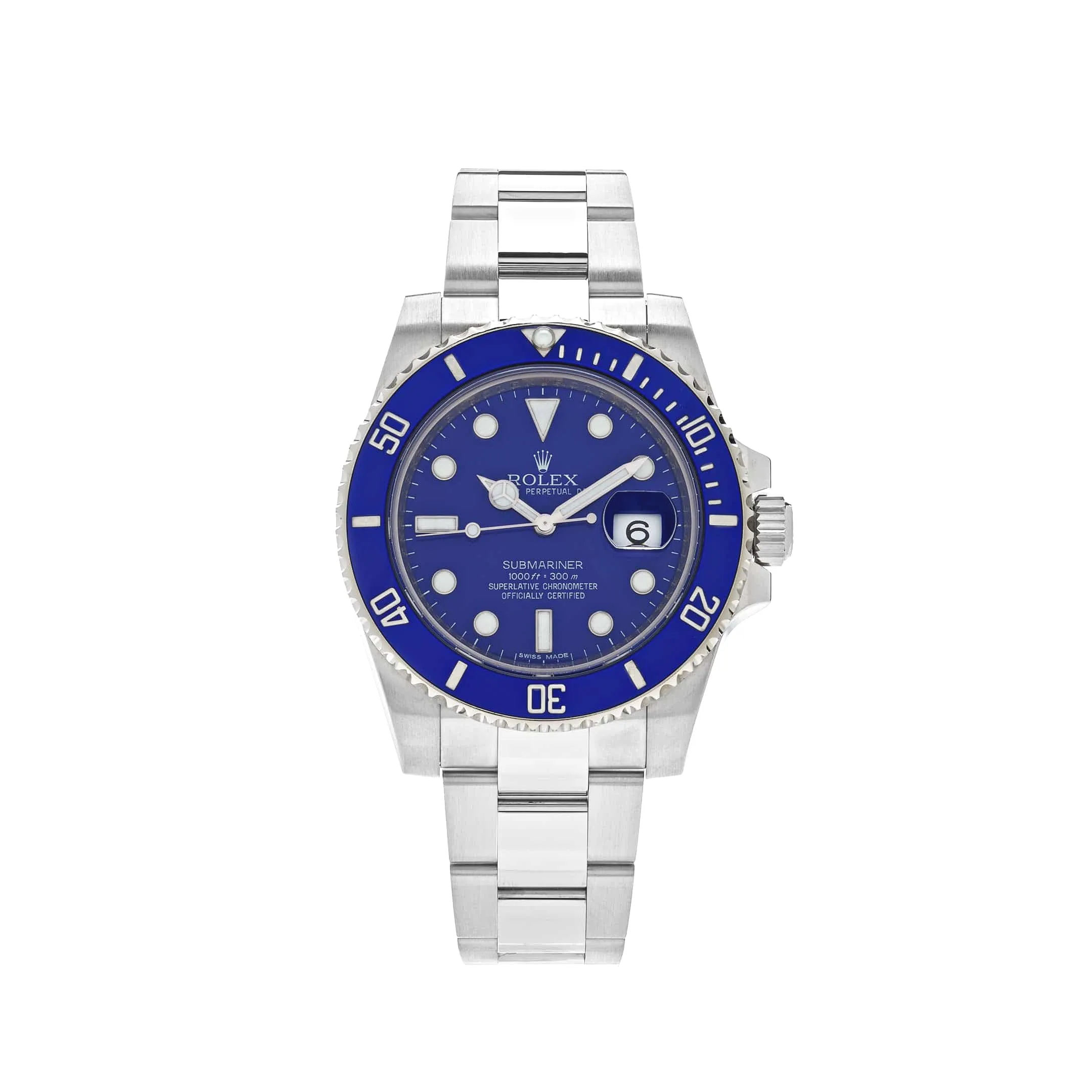 Rolex Submariner Date 116619LB White Gold Blue Dial Blue Bezel 40mm