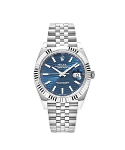 Rolex Datejust 41 126334 Stainless Steel Fluted Motif Blue Dial Jubilee