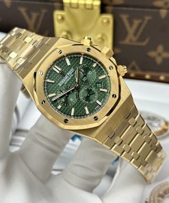 Alternative view of Audemars Piguet Rep11 Royal Oak Chronograph 26331 Gold Plated Green Dial Factory APS 41mm