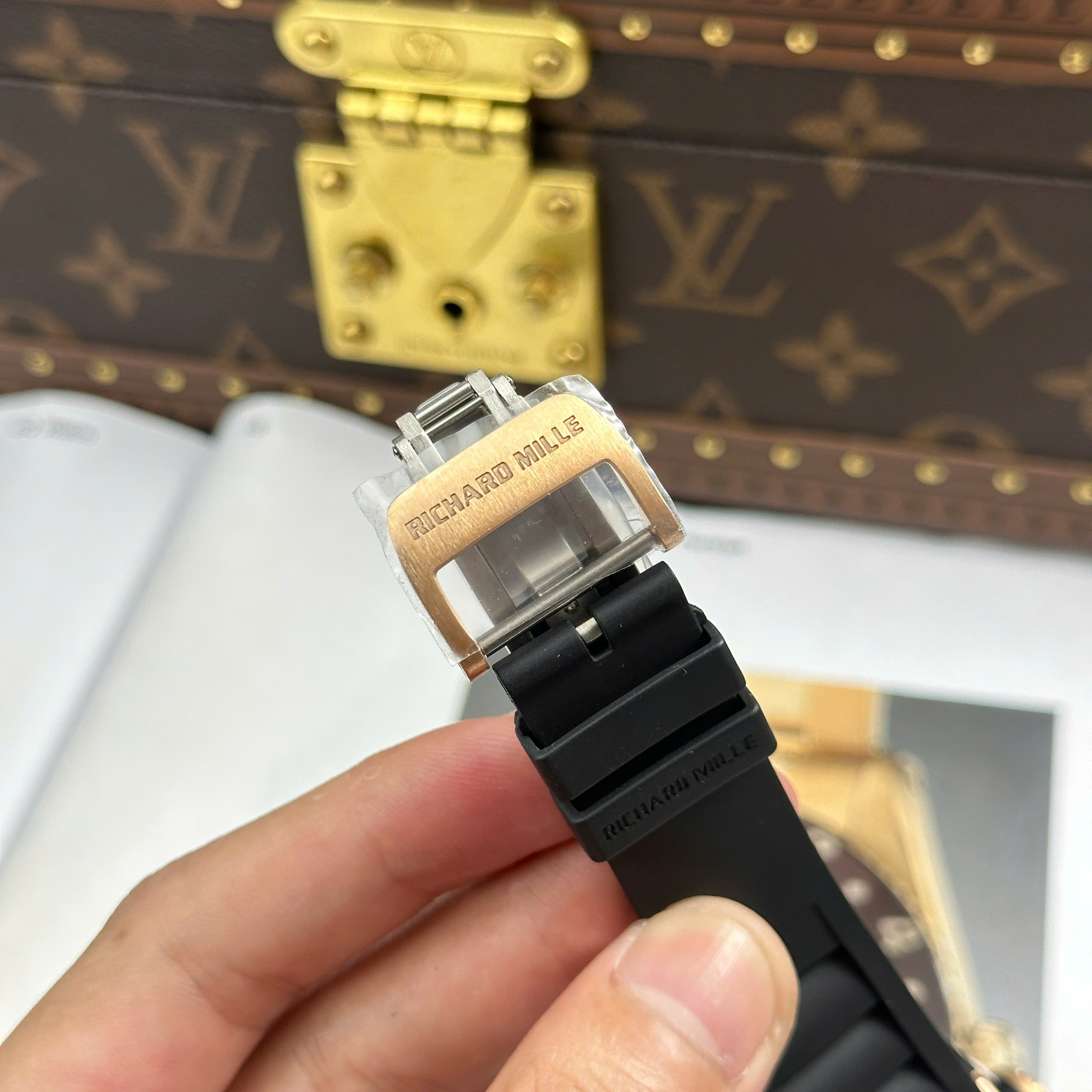 Richard Mille Replica 11 RM035 Americas Toro Rose Gold Plated Rubber Strap ZF Factory 40mm - Image 4