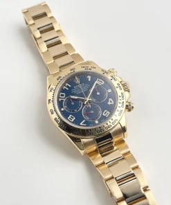 Alternative view of Rolex Daytona 116508 Yellow Gold Blue Racing Arabic 40mm