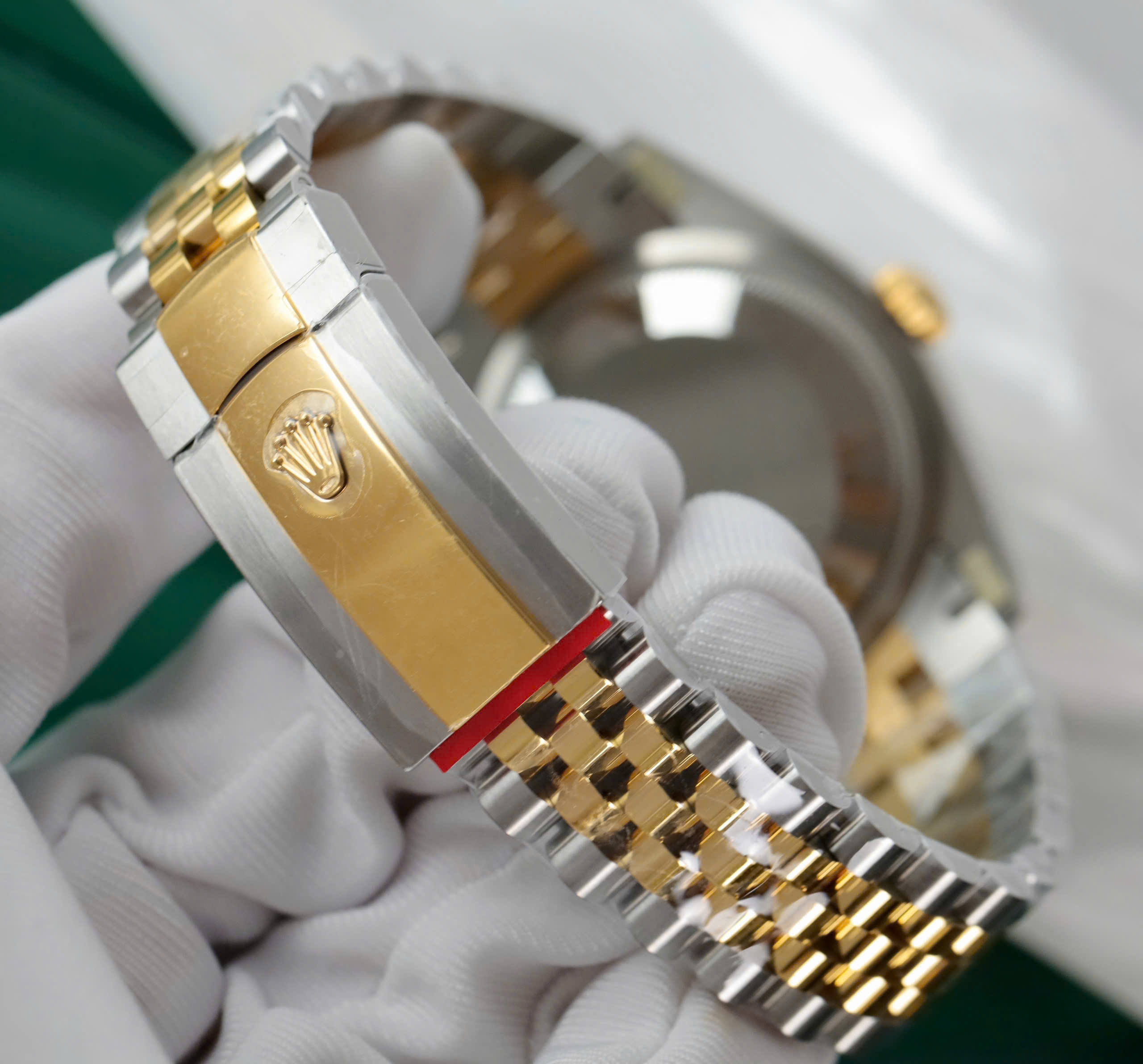 Rolex Datejust 126231 Replica Watch Demi Gold Brick Dial VSF Factory 36mm - Image 8