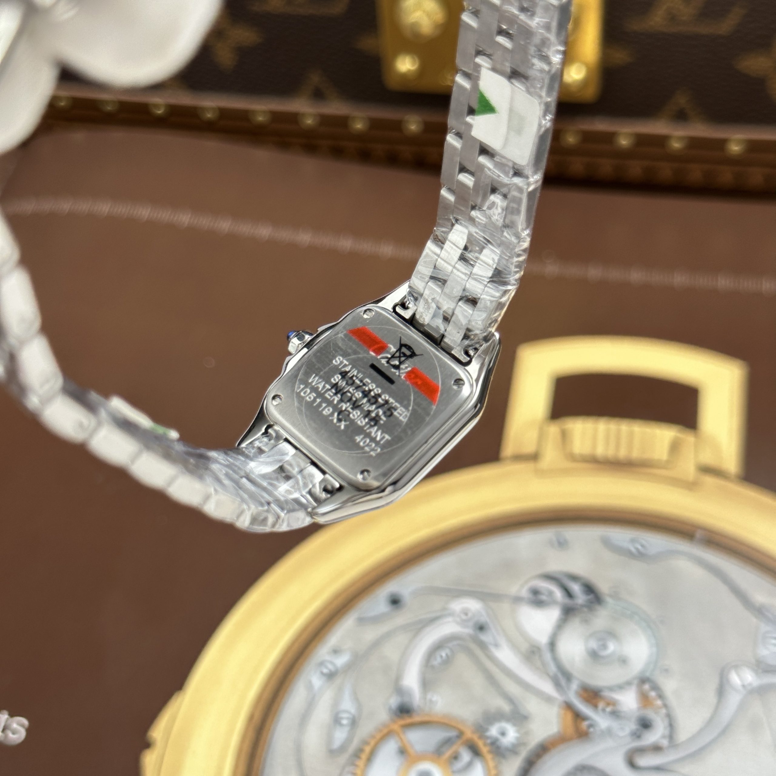 Cartier Panthere Small Model Rep 11 Women’s Blue Face CZ Stone Bezel 23x30mm - Image 10