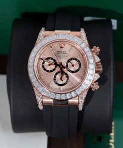 Alternative view of Rolex Daytona 126535TBR Replica Luxury Custom Gold Wrapped And Moissanite Diamonds 40mm