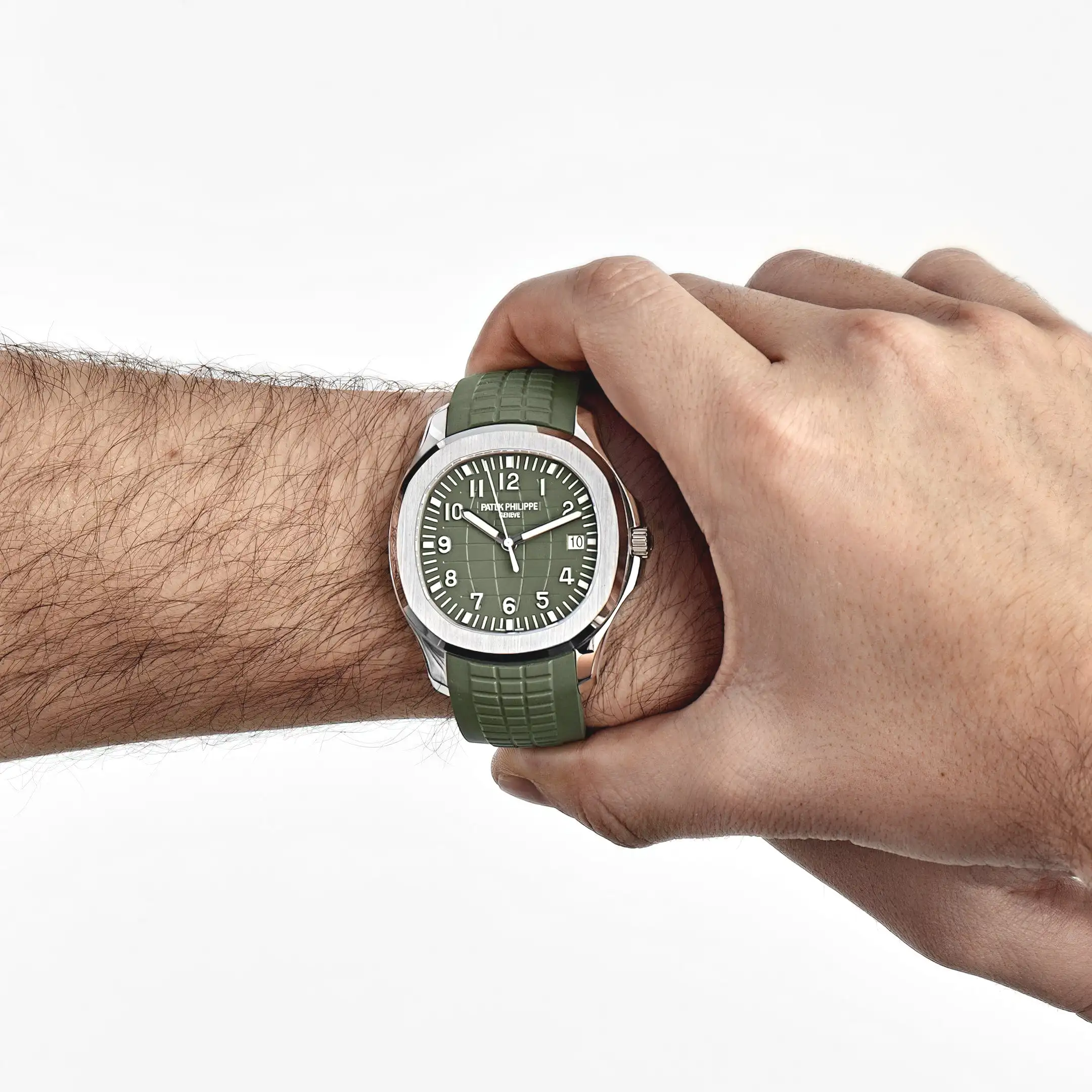 Patek Philippe Aquanaut 5168G-010 ‘Jumbo’ White Gold Khaki Green - Image 2