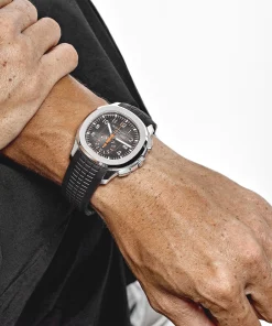 Alternative view of Patek Philippe Aquanaut Chronograph 5968A-001 ‘Tiffany & Co.’ Stainless Steel Black Dial