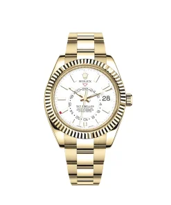 Rolex Sky-Dweller 326938 Yellow Gold White Dial 42mm