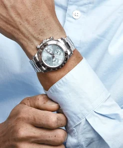 Alternative view of Rolex Daytona 116506 Platinum Ice Blue Baguette Diamond Dial 40mm