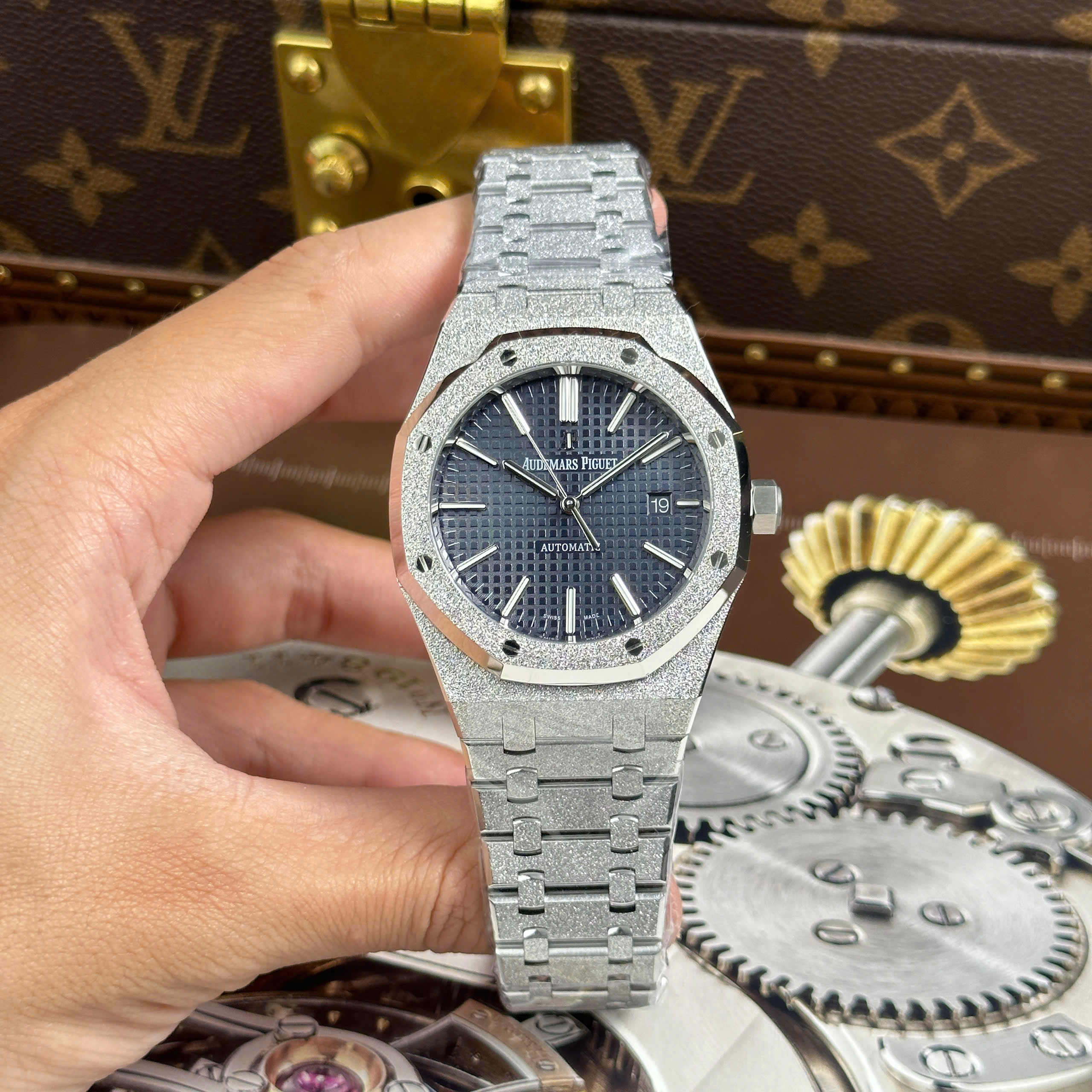 Audemars Piguet Rep11 Watch Royal Oak 15410 Frosted Anthracite Blue Dial Factory APS 41mm