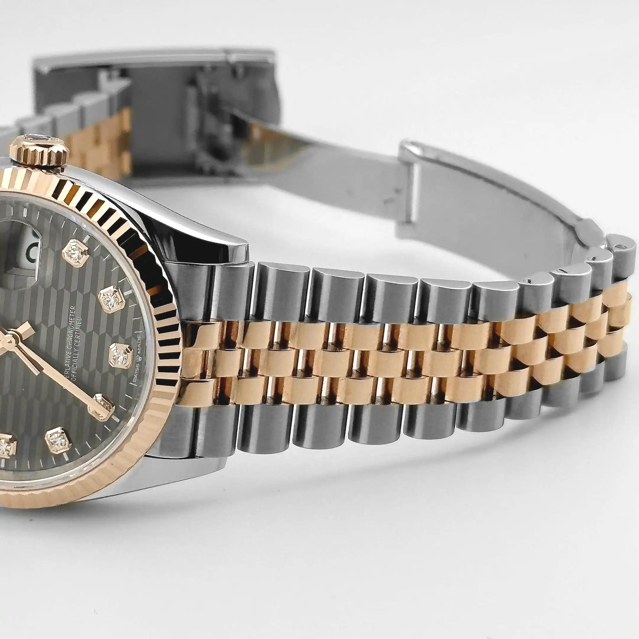 Rolex Datejust 36 126231 Rose Gold Stainless Steel Slate Motif Diamond Dial - Image 7