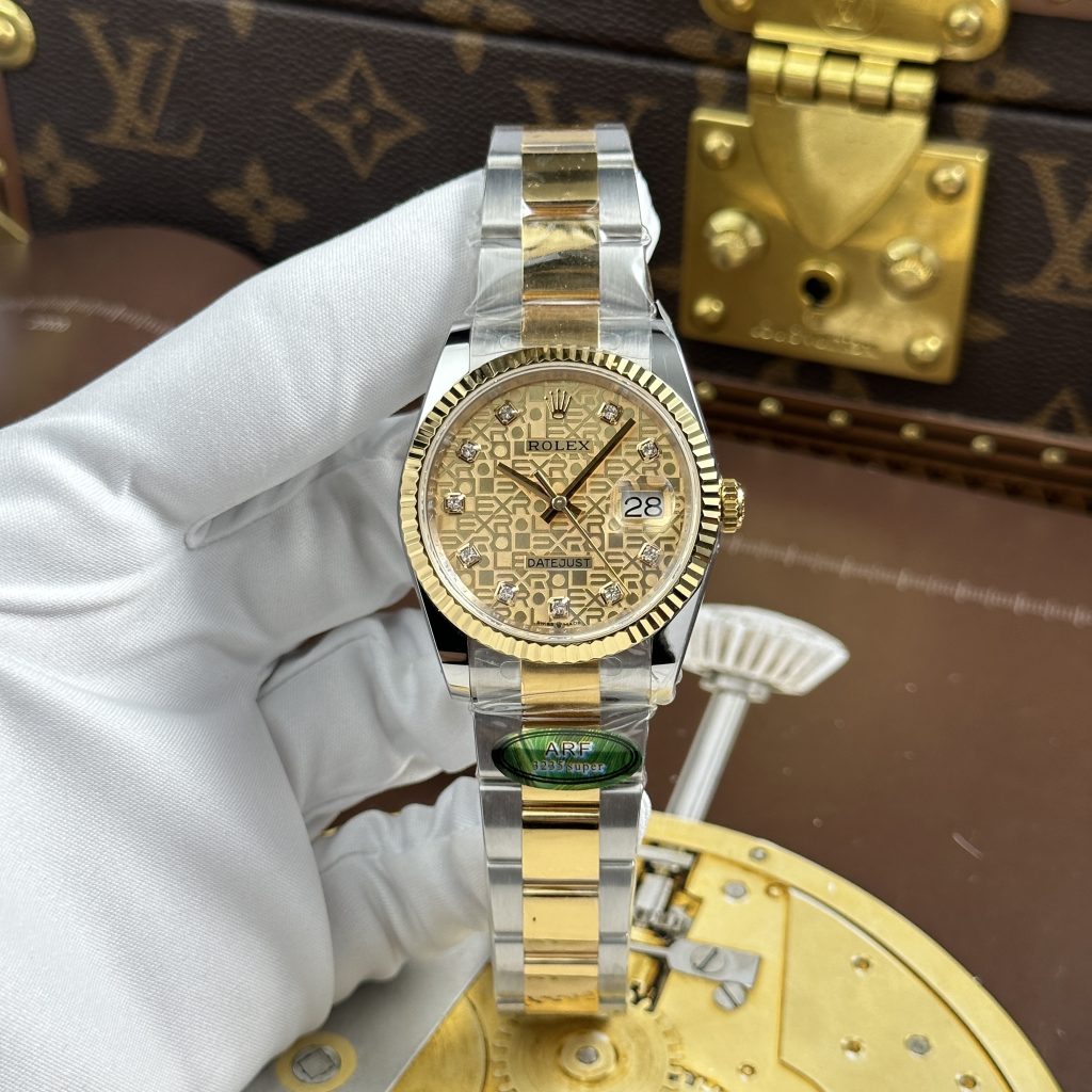 Đồng Hồ Rolex DateJust Fake Cao Cấp Mặt Vi Tính Dây Oyster AR Factory 36mm
