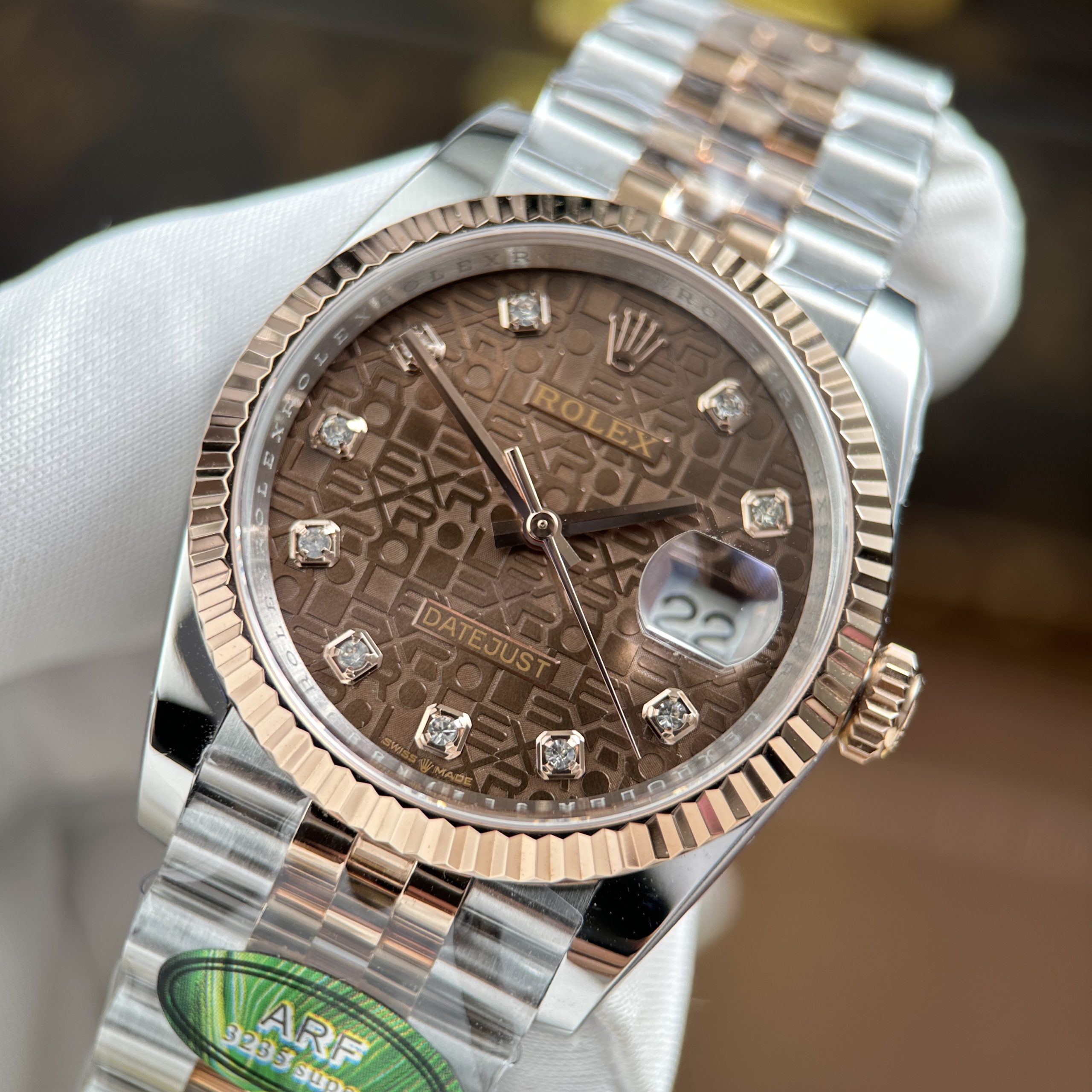Rolex DateJust Rep 11 Watch Chocolate Brown Dial Jubilee Strap Factory AR 36mm - Image 4