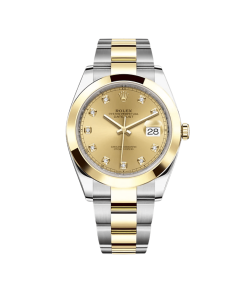Rolex Datejust 41 126303 Stainless Steel Yellow Gold Champagne Diamond Dial