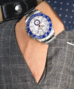 Alternative view of Rolex Yacht-Master II 116680 Stainless Steel White Dial