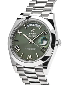 Alternative view of Rolex Day-Date 40 228206 Platinum President Olive Green Dial